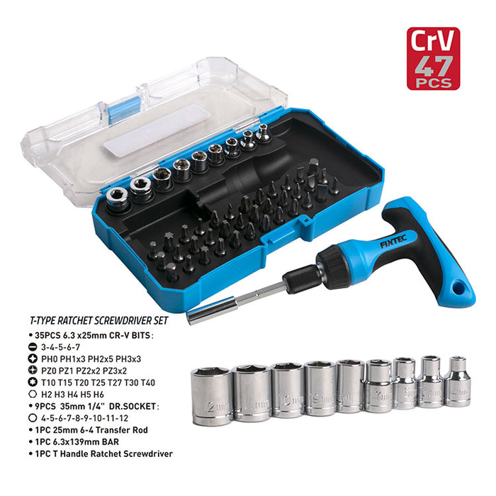 Diff Screwdriver طقم لٌقم و رؤوس مُفكات مختلفة المقاسات 47 قطعة — ElSewedy Shop